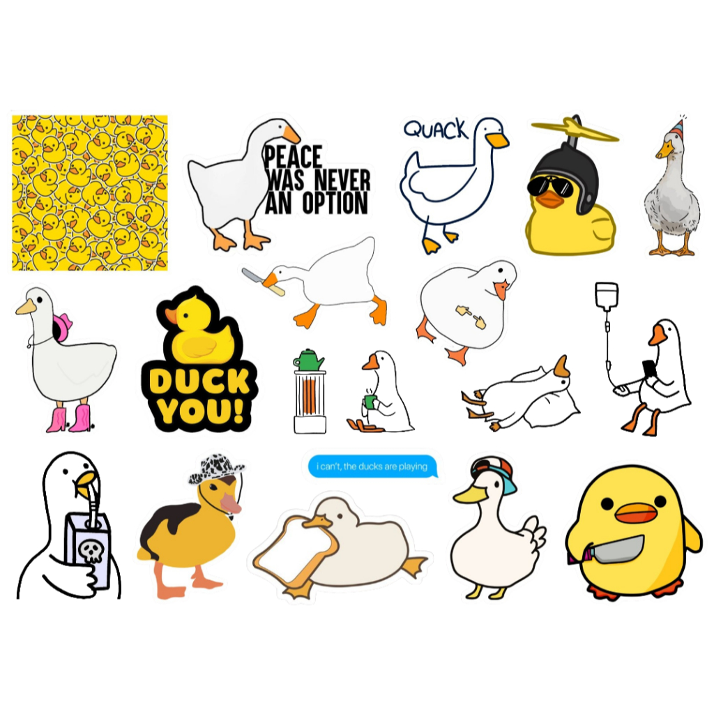 PATOS - CARTELA DE ADESIVOS (sem recorte, com recorte ou a prova d'água) em Oferta na Shopee