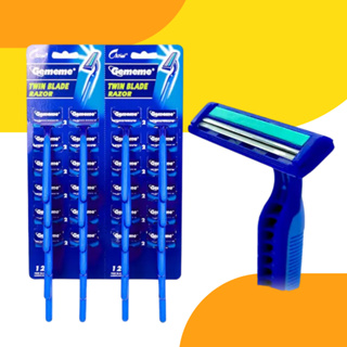 Aparelho De Barbear Barbeador Descartável Com 2 lâmina Com Fita Lubrificante Cartela 12 E 24 Un em Oferta na Shopee