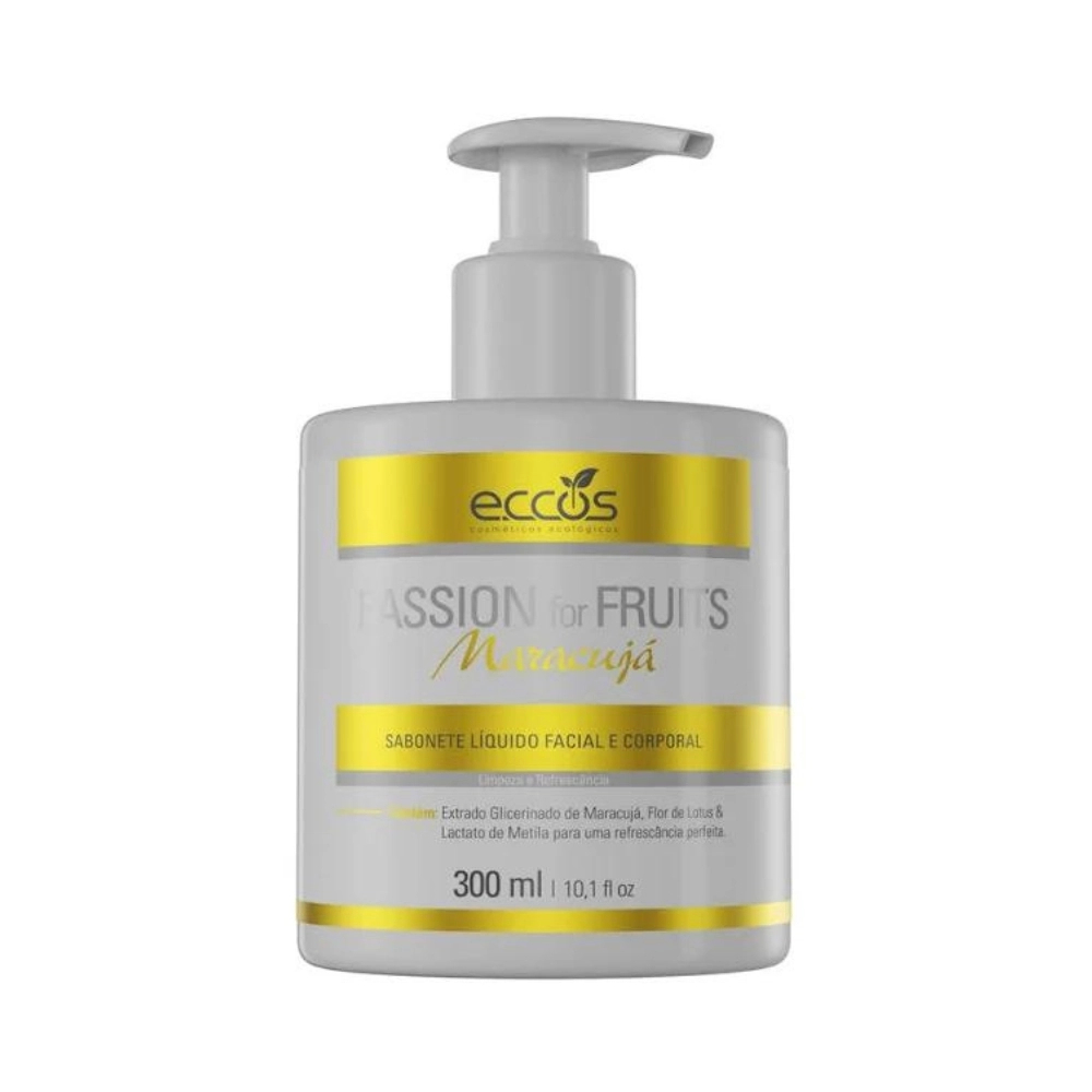 Sabonete Líquido Maracujá Passion For Fruits 300ml Vegano Facial e Corporal - Eccos