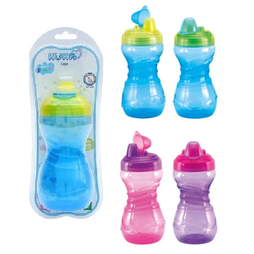 COPO FUN FLIP TOP AZUL OU ROSA 330 ML KUKA BABY