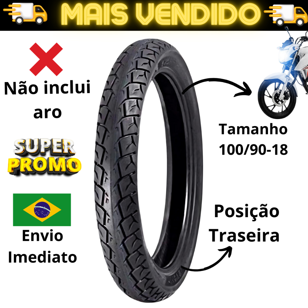 Pneu De Moto Traseiro Titan 125 150 De Moto 90/90-18 Matrix TT Promoção