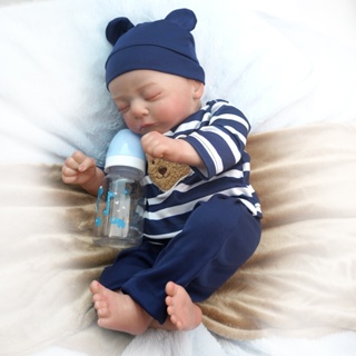 Bebê Reborn Menino 48cm Silicone Realista Urso Olho Fechado em Oferta na Shopee