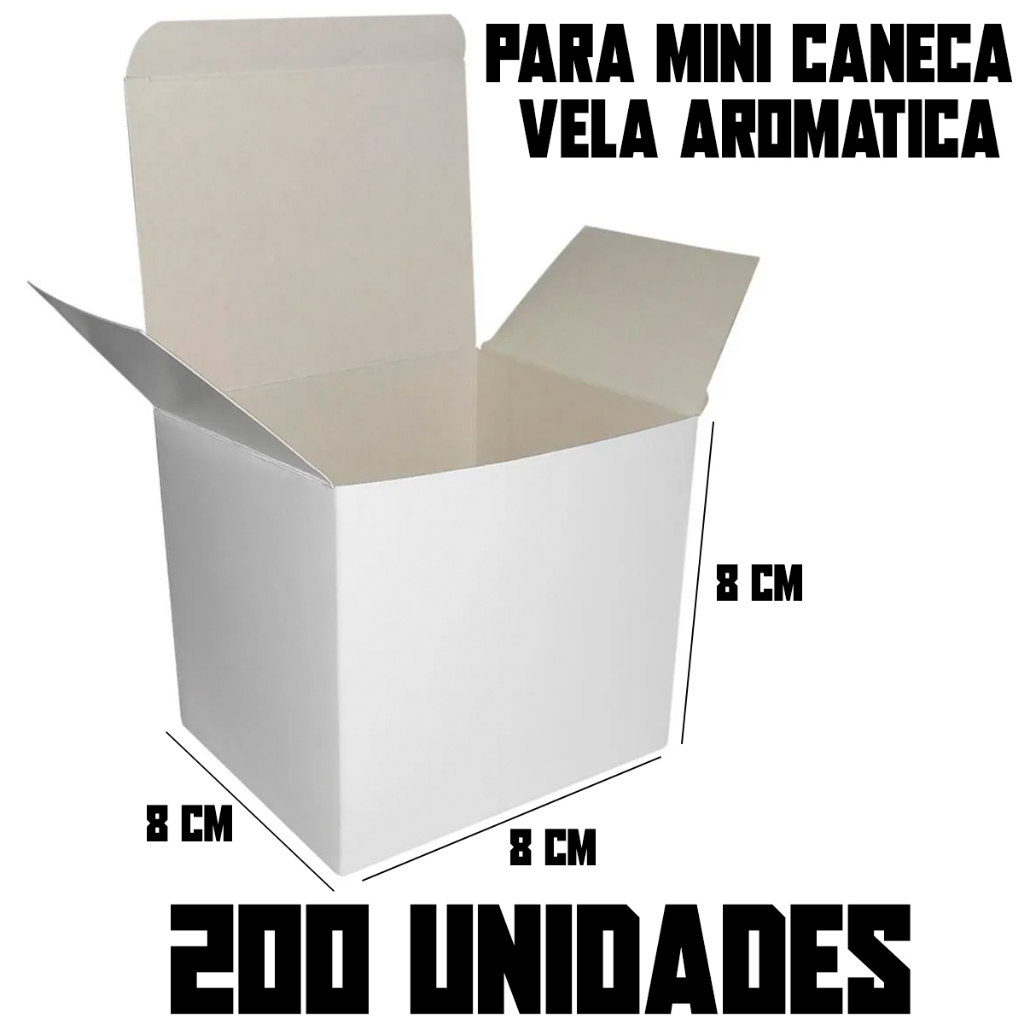 50-100-200 Caixas Caixinhas Embalagem Mini Caneca/Xícara Porcelana/Cerâmica Vela Aromática Pote Pianezza 150 8cmx8cmx8cm