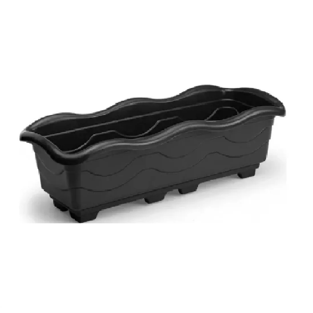 Jardineira Plástica 62cm Preta 10 Litros