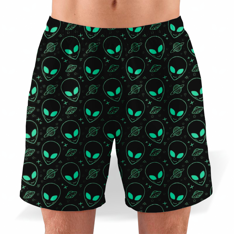 Pijama Masculino De Dormir Samba Canção Estampa Alien Preto