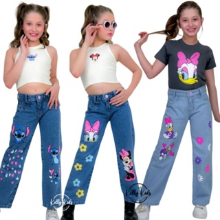 Calça Wide Leg pantalona infantil juvenil em Oferta na Shopee