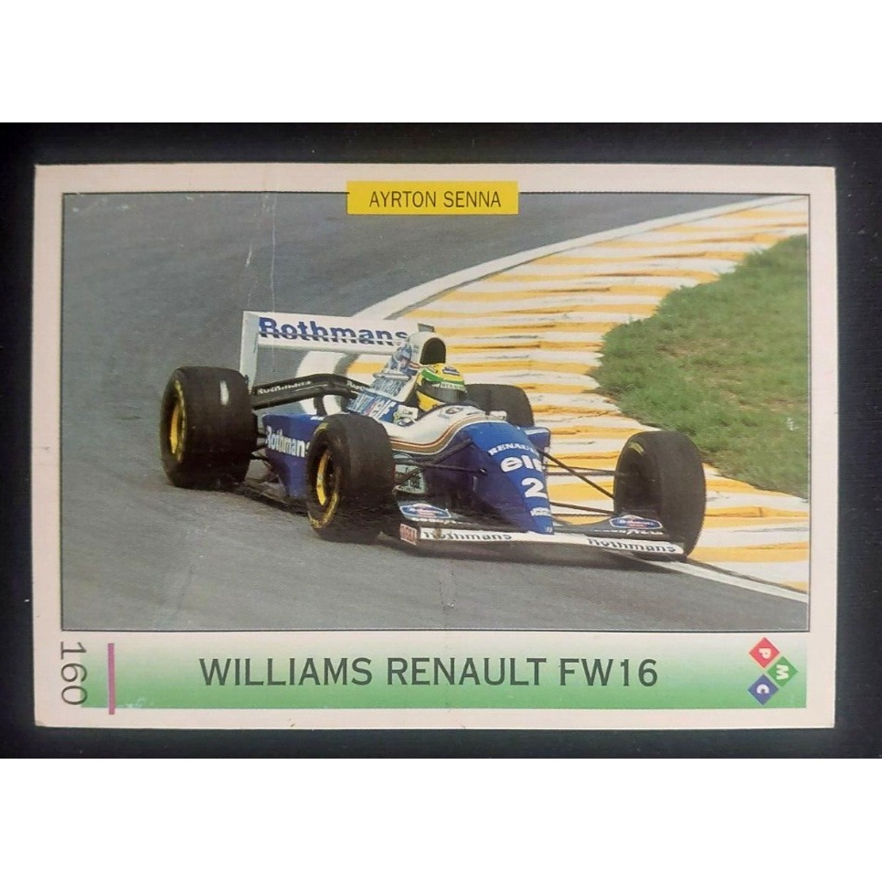 01 card importado Ayrton Senna 1994 PMC #160 Williams Renault FW16 Interlagos Brasil F1 Impressão Italiana