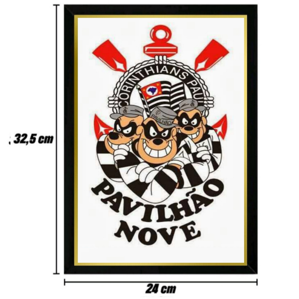 QUADRO DE PAREDE DO CORINTHIANS PAVILHÃO NOVE (COM OU SEM NOME PERSONALIZADO)