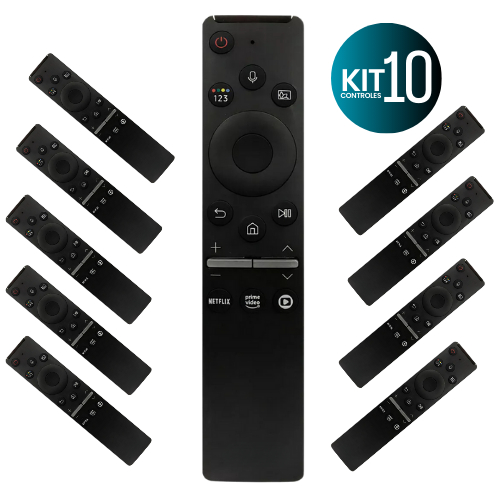 Kit 10 Controle Remoto Compatível com SAMSUNG 4k 8k Qled UHD Netflix Prime Globo