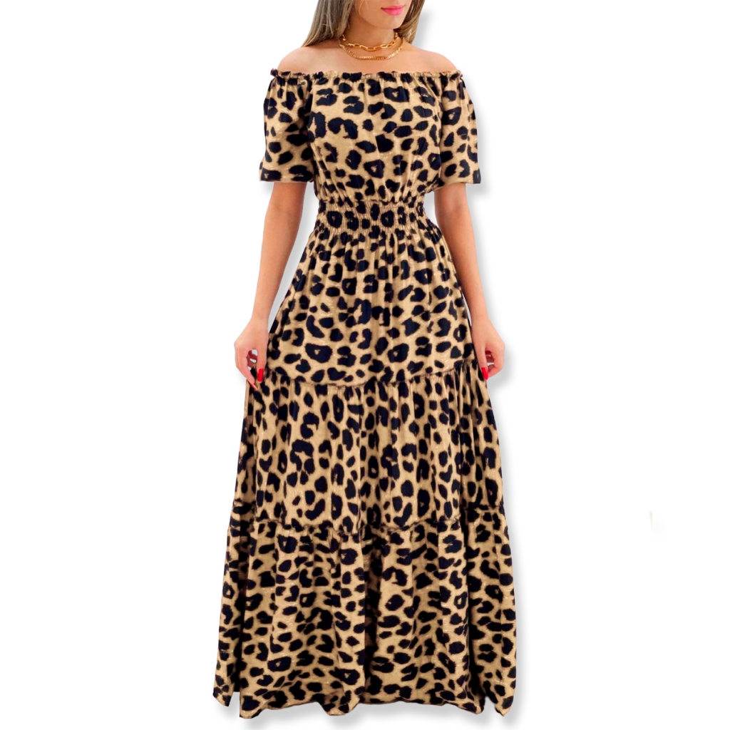 Vestido longo feminino ciganinha manga 3/4 soltinho comprido dia dia