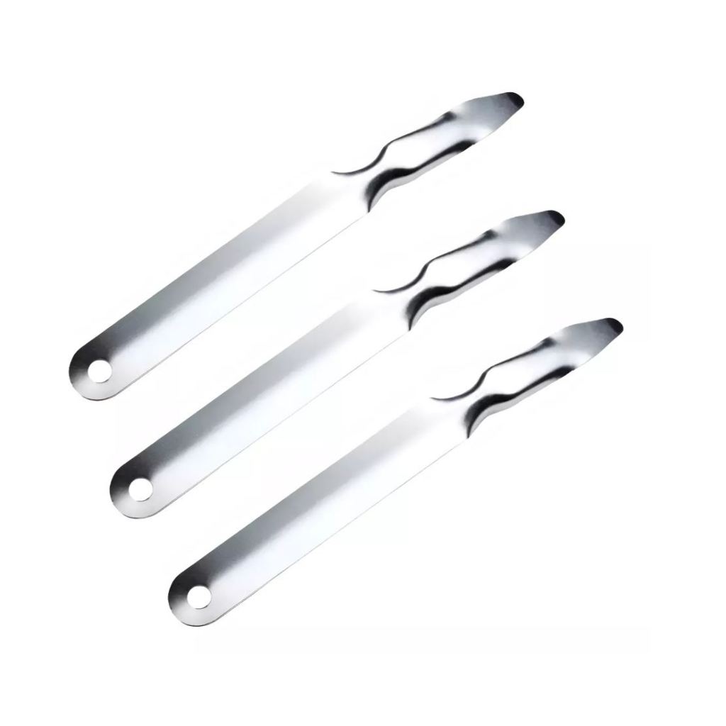 Kit 3 Três Extrator De Grampo Tipo Espatula Em Aço Inoxidavel