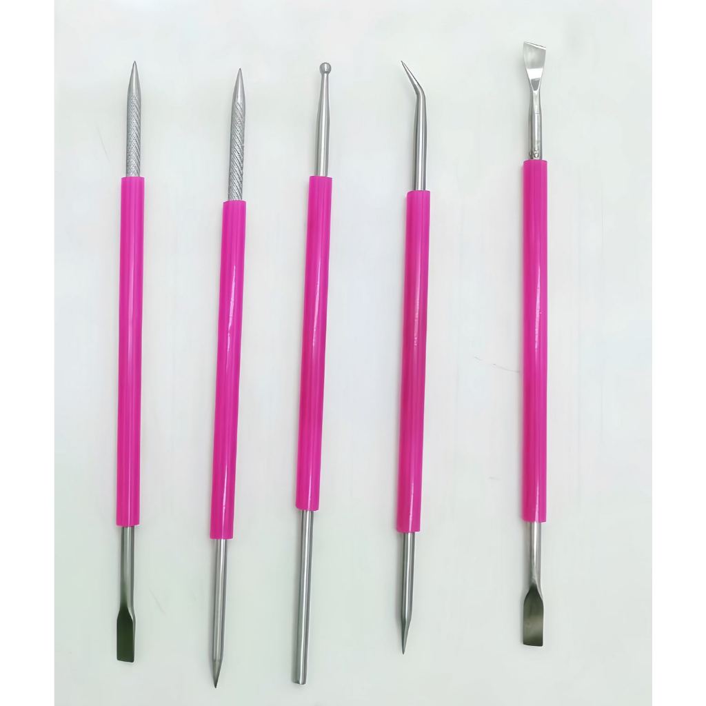 Palito Bastão Inox Aiko Cutelaria Manicure Pedicure Podologia Profissional Rosa