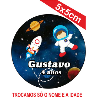 Adesivos Astronauta Personalizados 5x5cm Festa Aniversário Lembrancinha em Oferta na Shopee