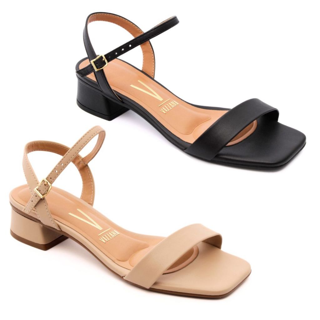 Kit 2 Sandalia Vizzano Feminina Salto Bloco Baixo Original em Oferta na Shopee