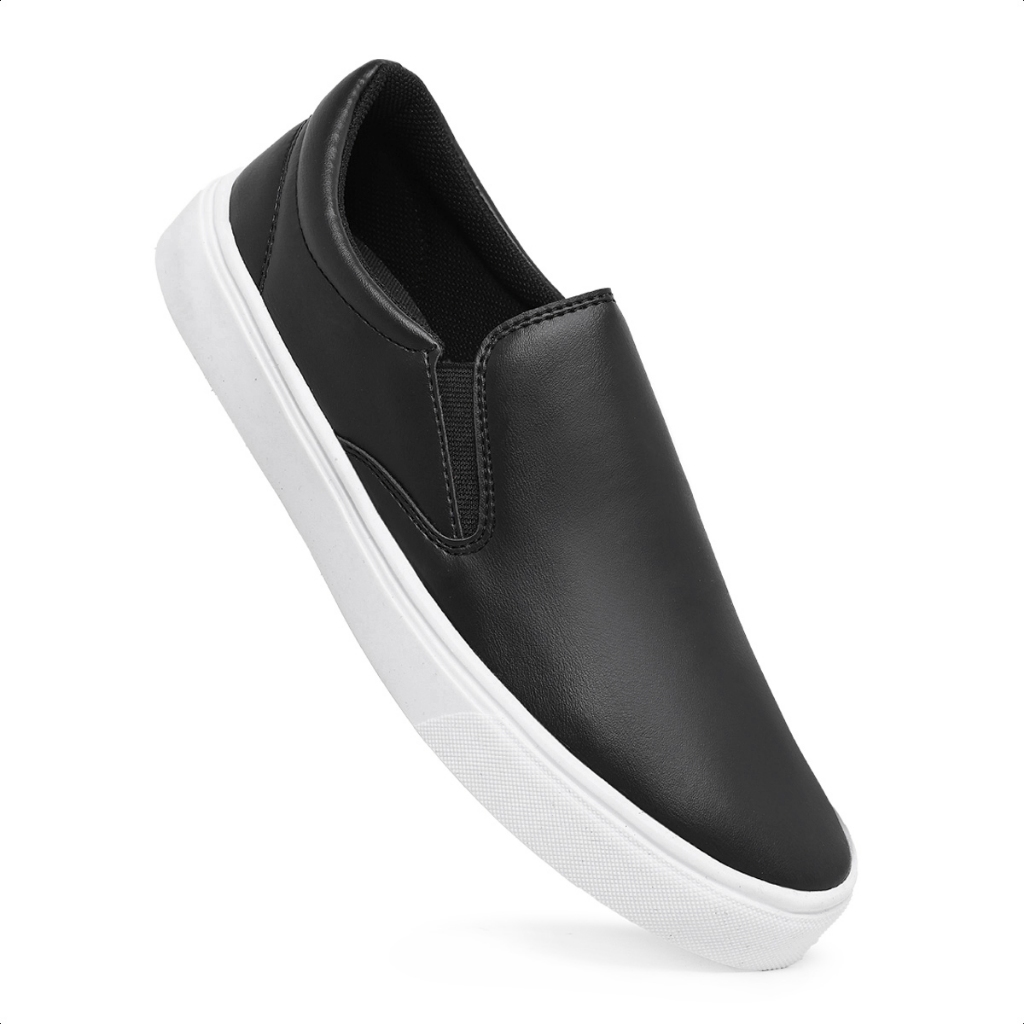 Tenis Iate Sapatenis Slip On Casual Original Calce Facil Confortavel +Relogio+Cinto+Carteira