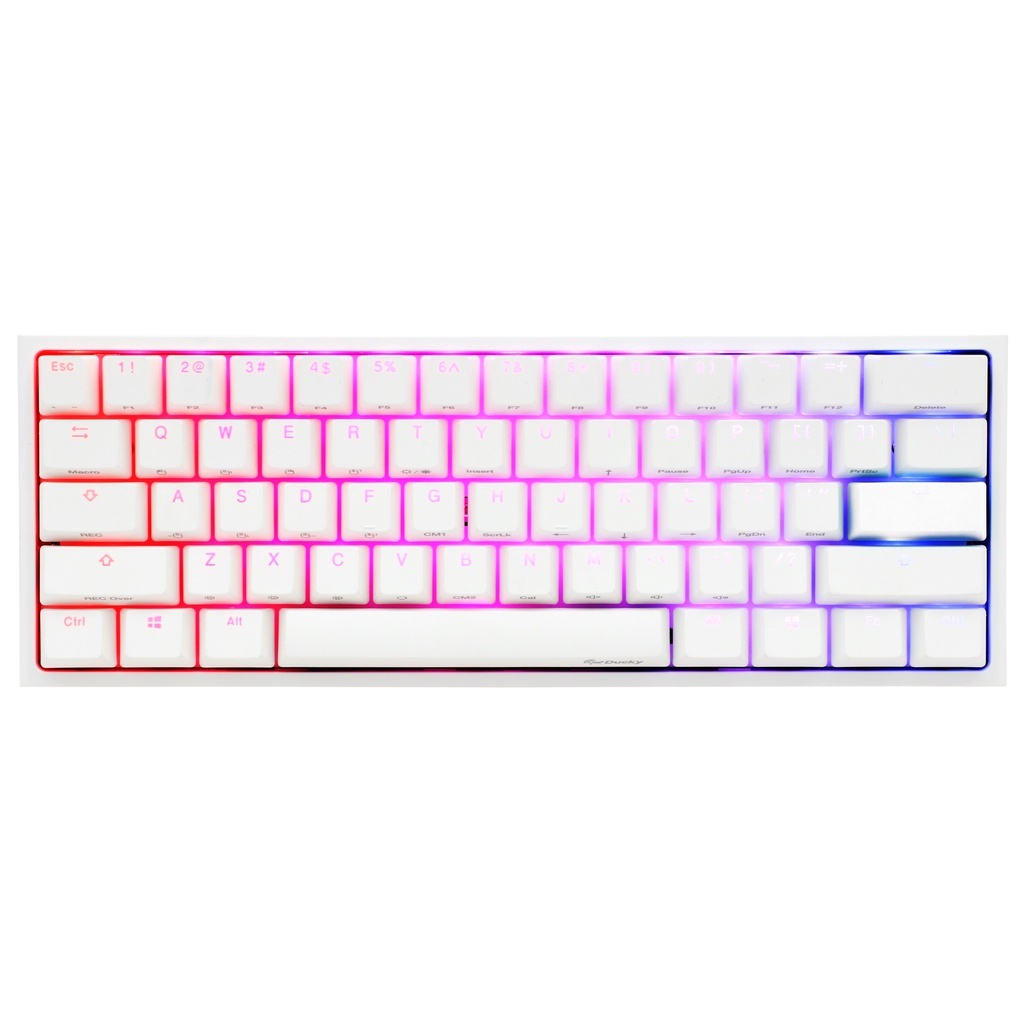 Teclado Mecânico Ducky Channel One 2 Mini Pure White v2 RGB Cherry Red - DKON206