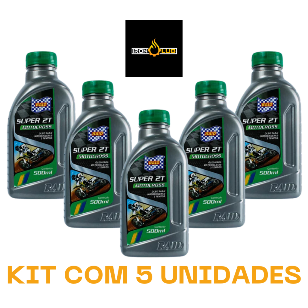 KIT 5 RAID 2 TEMPOS 2T SUPER MOTOCROSS DE 500ML em Oferta na Shopee