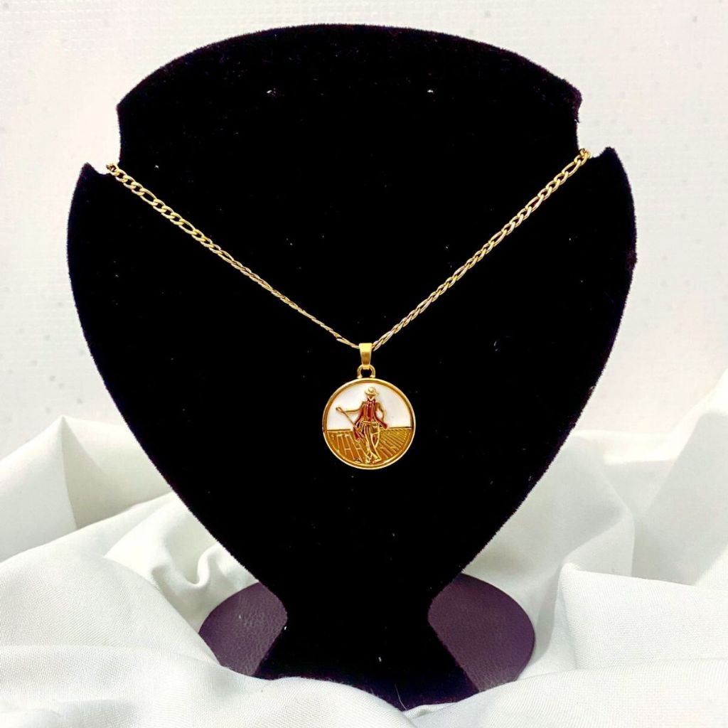 Pingente Zé Pilintra Orixá Entidade Banhado a Ouro 18k + corrente 60cm Umbanda Candomblé
