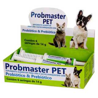 Suplemento Probmaster Probiótico e Prebiótico Para Cães e Gatos 14g em Oferta na Shopee