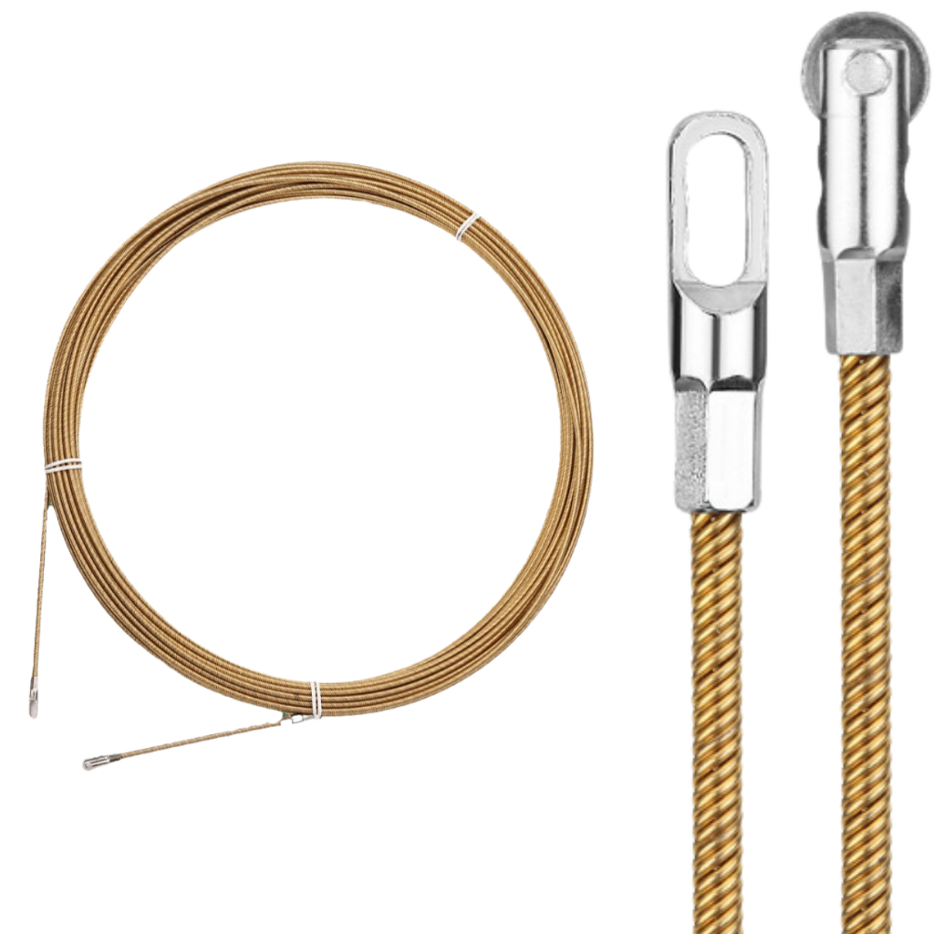 Guia Passa Fio Puxa Fio Profissional Eletricista em Aço Trançado com Roldana