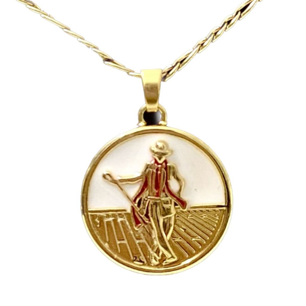 Pingente Zé Pilintra Orixá banhado a Ouro 18k Umbanda Candomblé + corrente 60 cm