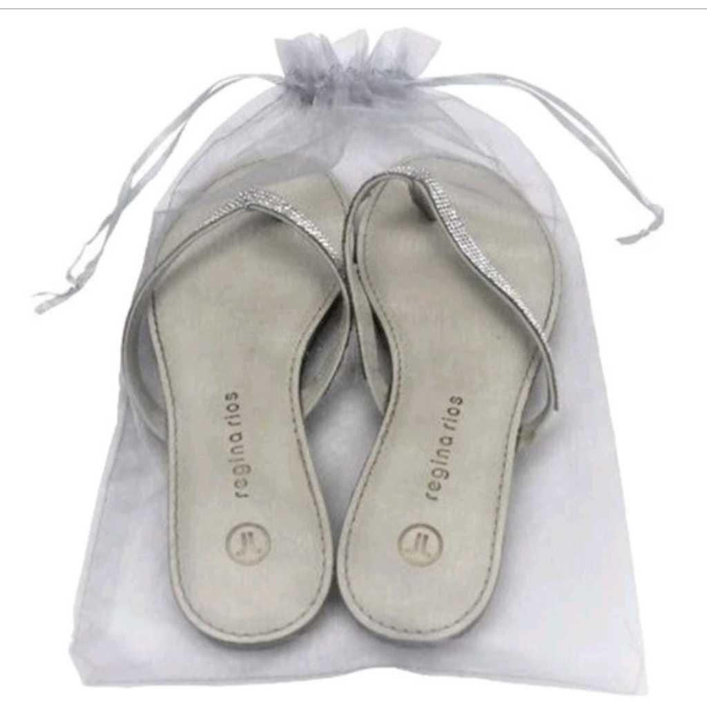 30 saquinhos de organza 25x35 Branco fita cetim chinelo em Oferta na Shopee