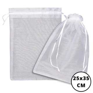 20 Unidades Saco Branco Organza Saquinho 25x35 Atacado Promoção em Oferta na Shopee