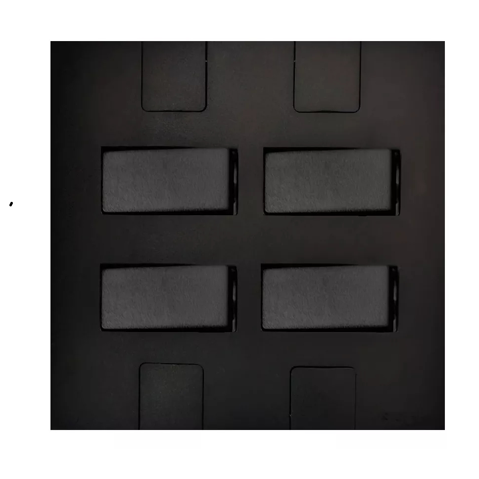 Conjunto 4 Interruptores 4x4 Preto Fosco Pluzie Modular