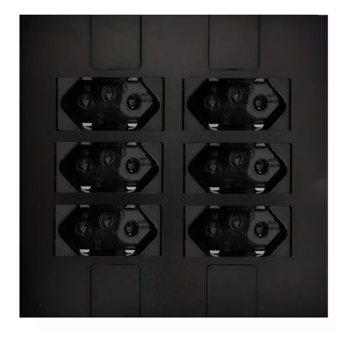 Conjunto 6 Tomadas 4x4 Preto Fosco Pluzie Modular em Oferta na Shopee