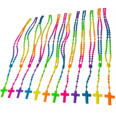 kit 12 Terços Silicone Colorido/Terço acampamento/ Terço Borracha . em Oferta na Shopee