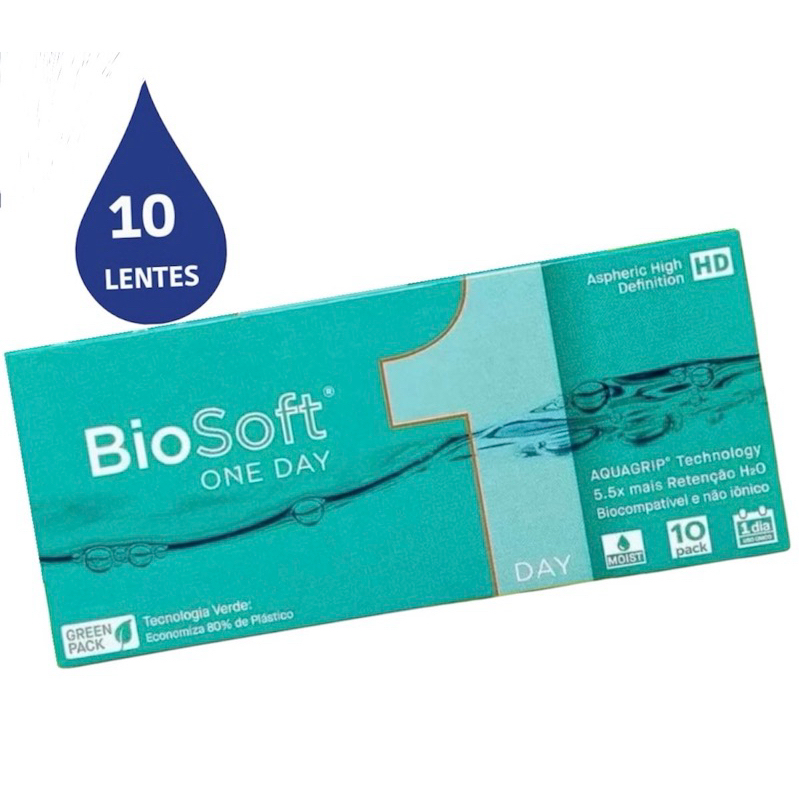 Lentes de Contato Incolor Biosoft One Day Caixa 10 Lentes