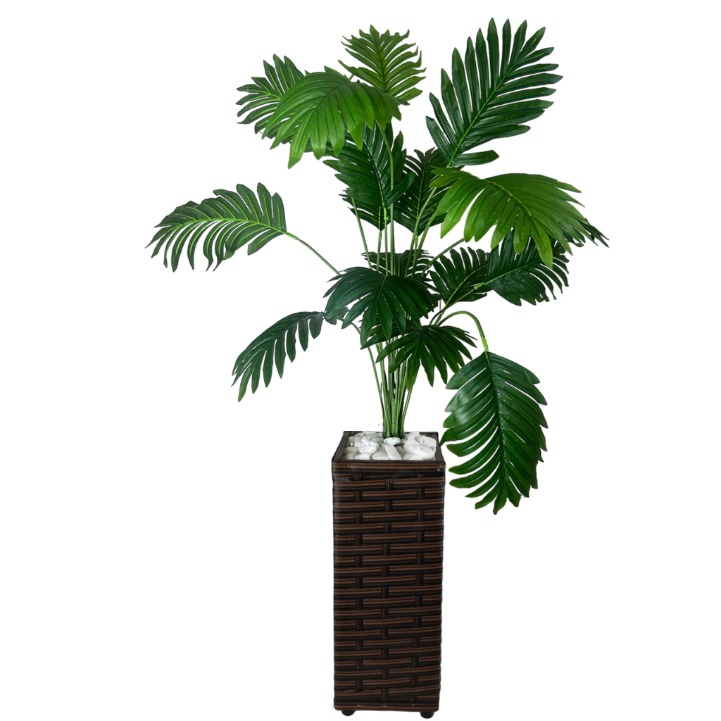 Planta Artificial Palmeira Toque Real com Vaso Grande Decorativo Decoração Enfeite Casa Sala