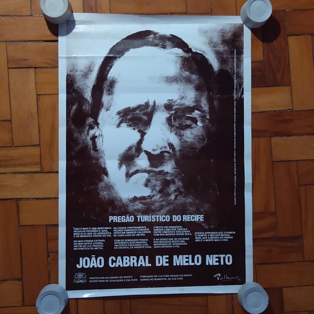 Pôster Cartaz Pregão Turístico do Recife - João Cabral de Melo Neto / Prefeitura do Recife / Poesia