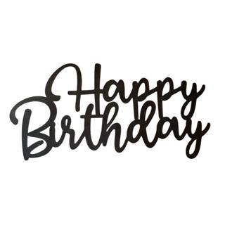 Letreiro Decorativo Preto MDF Happy Birthday em Oferta na Shopee