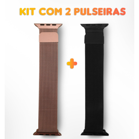 Kit 2 Pulseiras Magnética Para Smartwatch Relógio Original 38mm 40mm 41mm/42mm 44mm 45mm 49mm em Oferta na Shopee