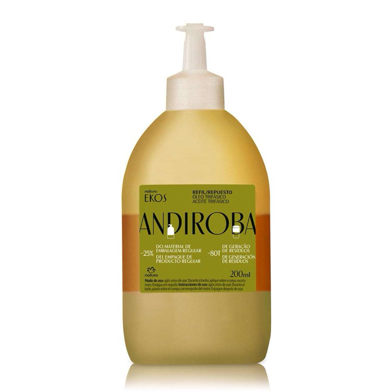 Refil Óleo Trifásico Desodorante Corporal Ekos Andiroba 200 ml.