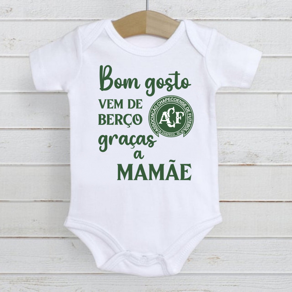 Roupa de Bebê Body time Futebol Chapecoense Bom Gosto mamãe