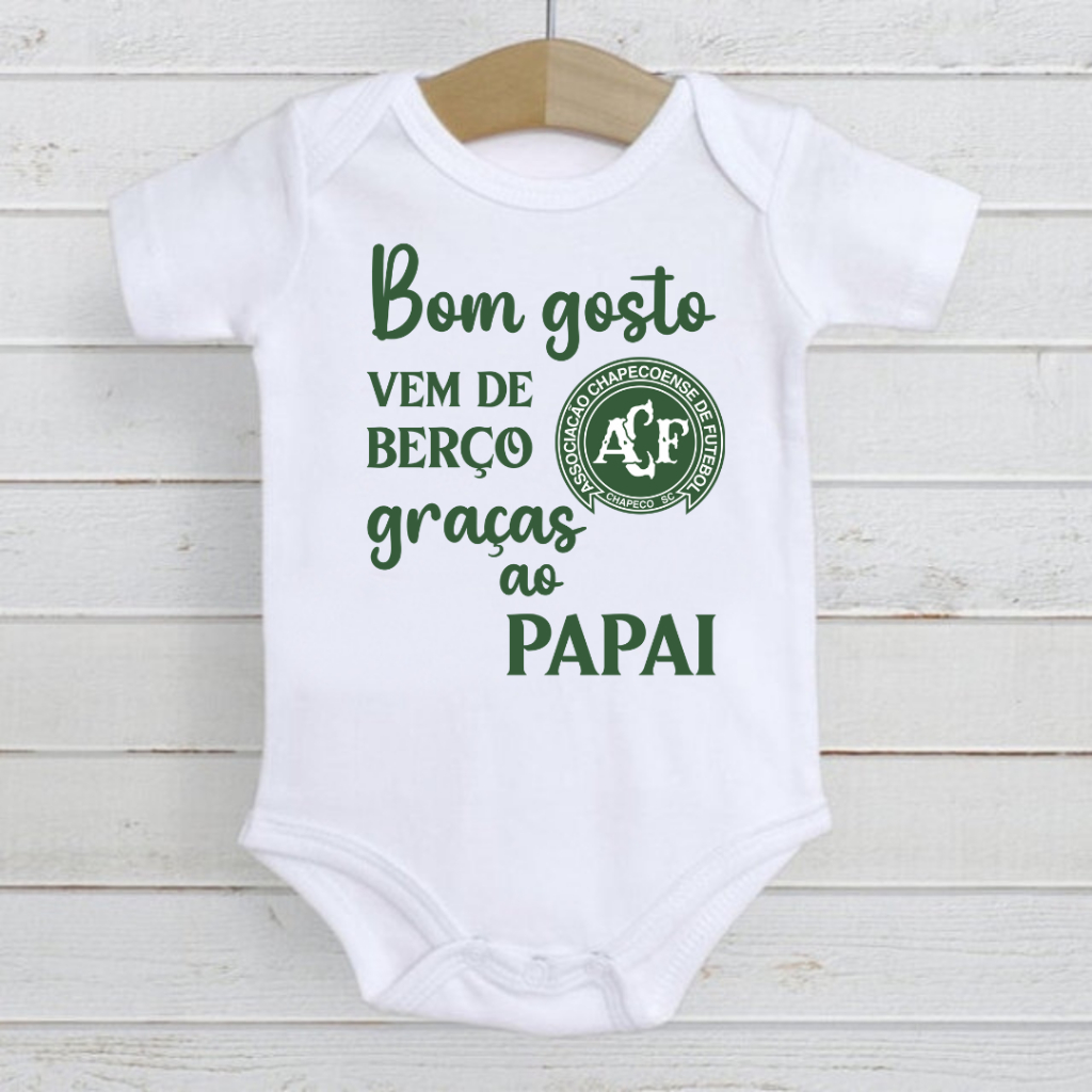 Roupa de Bebê Body time Futebol Chapecoense Bom Gosto Papai