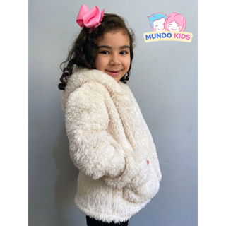 Casaco de inverno teddy de carneirinho com capuz infantil menina blusa de frio  agasalho de escola moda escolar. em Oferta na Shopee