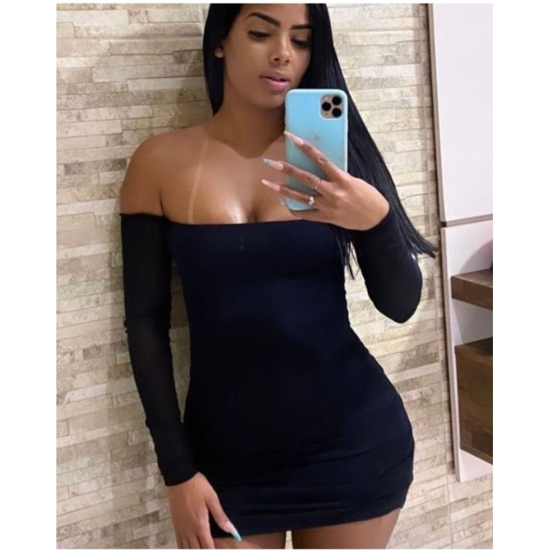 vestido manga longa/vestido tubinho/ vestido feminino/vestido gringo