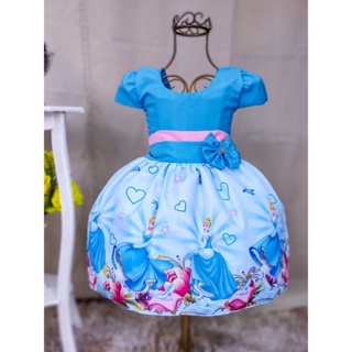 Vestido  Aniversario  Barbie /Wandinha /Cinderela em Oferta na Shopee