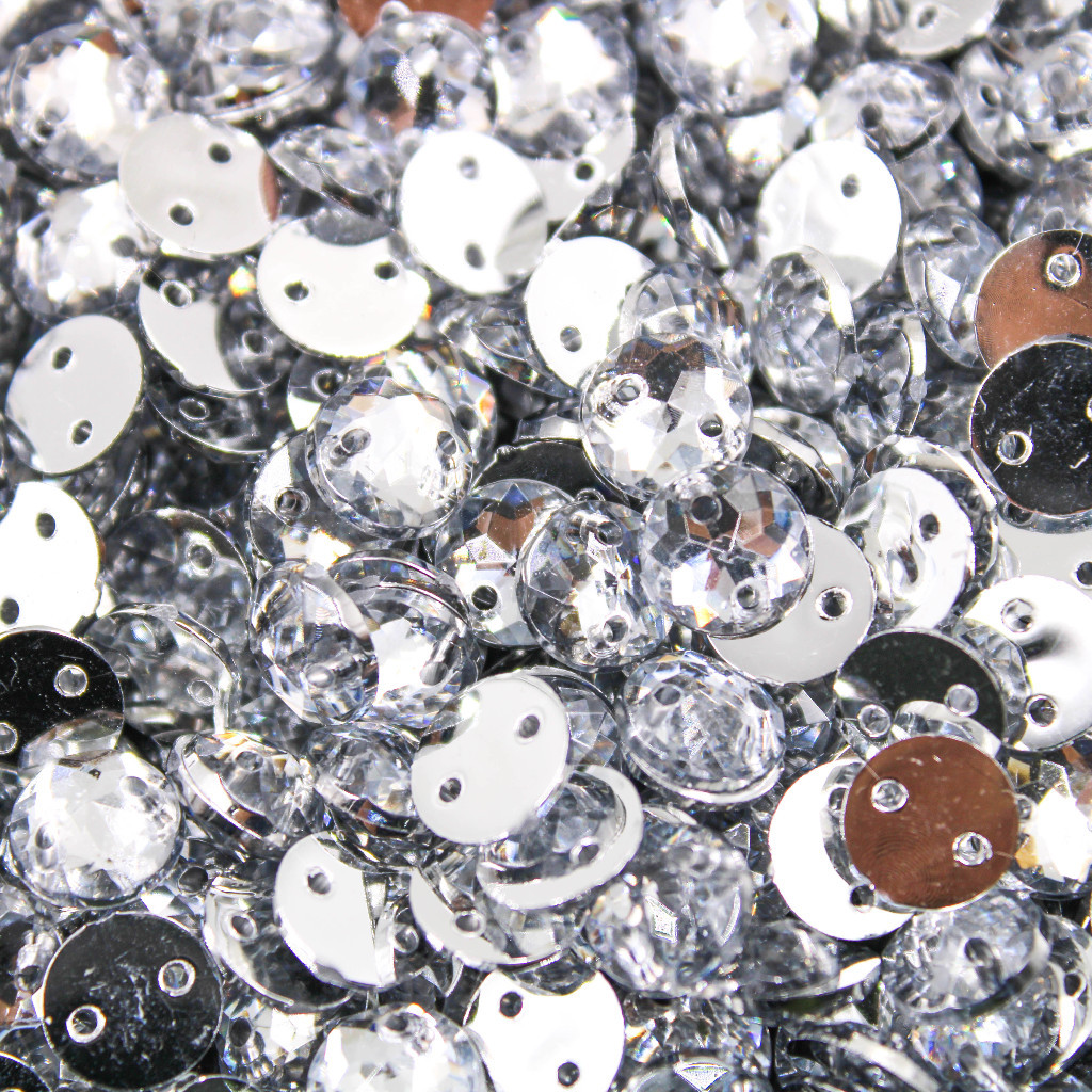 CHATON 12 mm ( REDONDO COSTURA ) CRISTAL em Oferta na Shopee