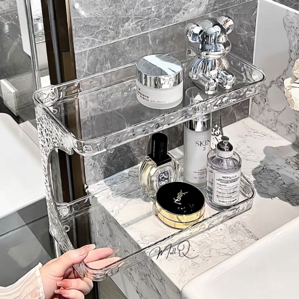 Prateleira Organizador Diamante 2 Andares De Banheiro Mesa  Acrílico Porta Maquiagem Beleza Linhas