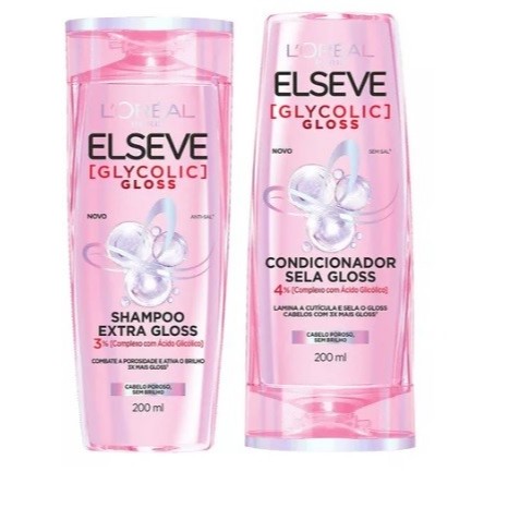 Elseve - Kit Shampoo + Cond Glycolic Gloss