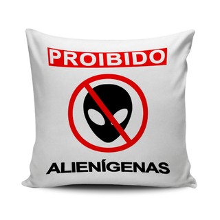 Almofada Proibido Baratas alienígenas pum comer e beber