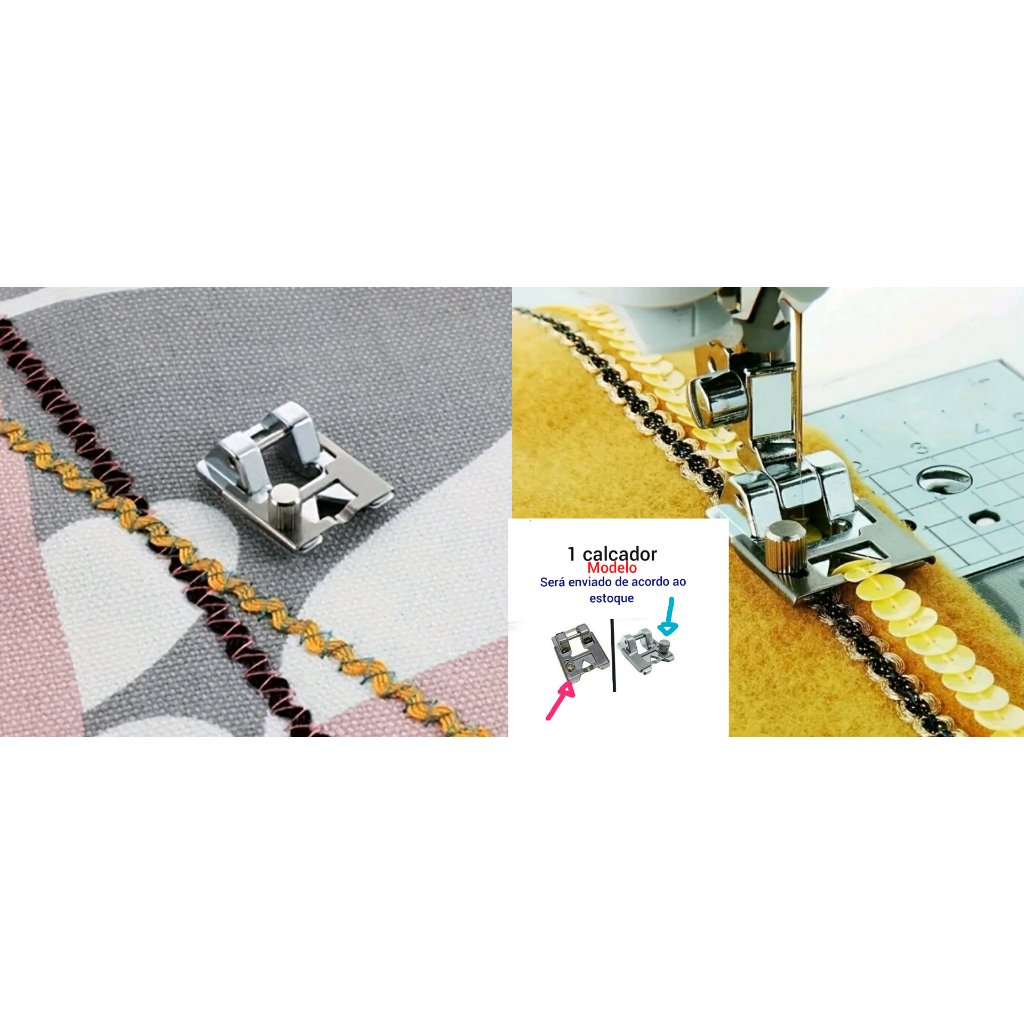 CALCADOR PARA PREGAR FITAS E ELÁSTICO ATÉ 10MM,Calcador Sapata Para Cordão ,LANTEJOLAS Para Máquina Doméstica ,C18