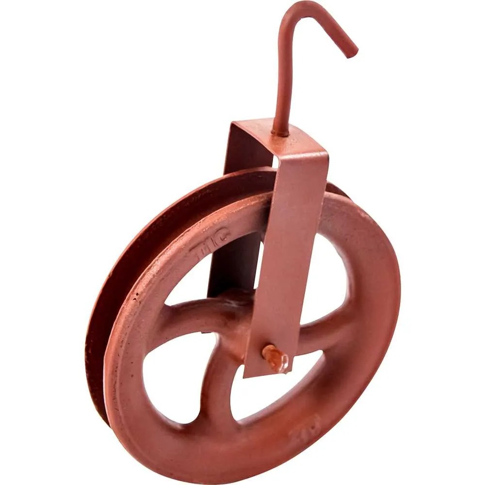 Roldana C/gancho Reforçado Aço Ferro Poço 10cm 100kg Tenace em Oferta na Shopee