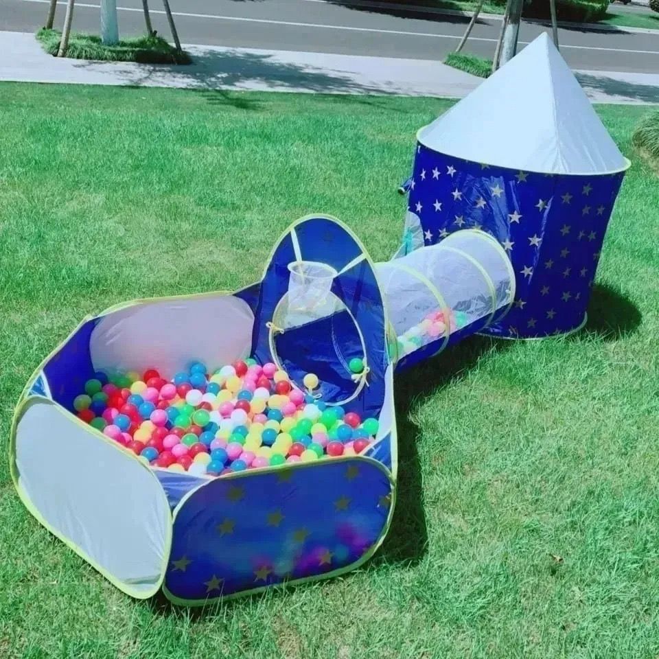 Imagem Tenda Toca Túnel Barraca 3x1 Playground Príncipe Com Cesta