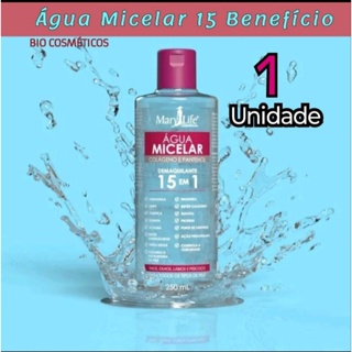 Água Micelar - Colágeno e Pantenol - Mary Life Demaquilante 15 em 1 - 260ml em Oferta na Shopee
