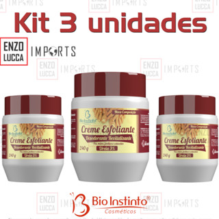 Kit 3 Unidades Creme Esfoliante Desodorante Bio Instinto 240g em Oferta na Shopee